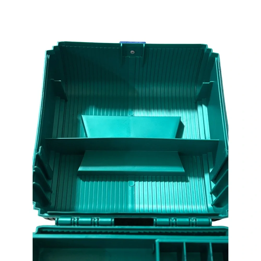 Vintage Sassaby Makeup‎ Organizer Case Teal Green Blue 90s Cosmetic Box Storage